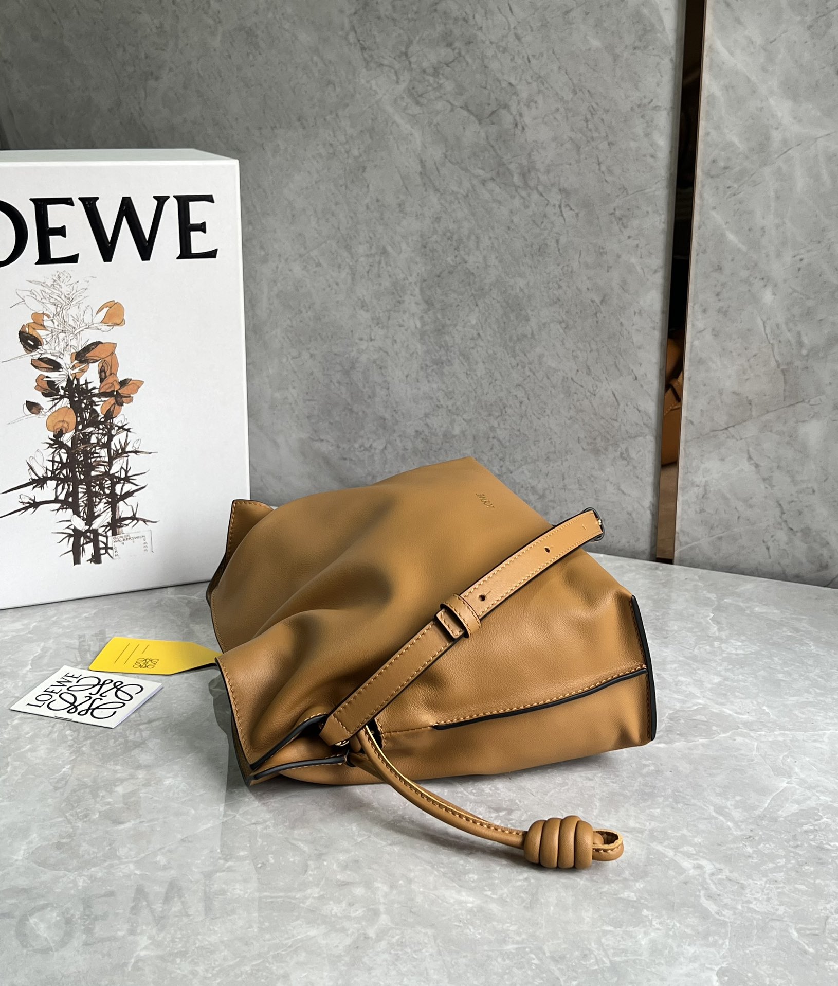 Loewe Medium Flamenco Clutch in Nappa Calfskin Warm Desert